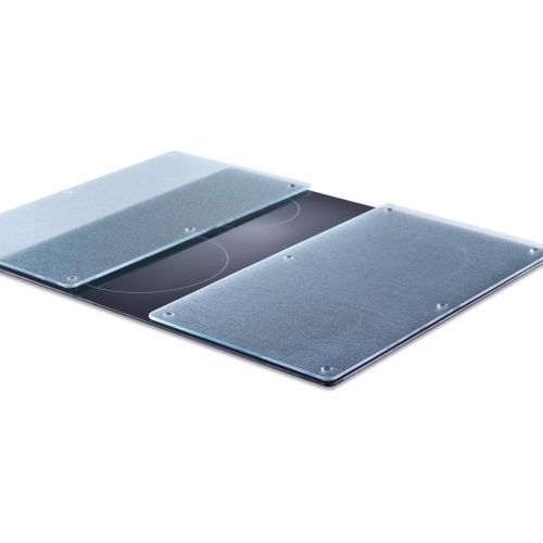  [아마존베스트]ZELLER PRESENT SCHOENER LEBEN. PRAKTISCH WOHNEN. Zeller 26205 2-Piece Chopping Board / Worktop Saver Set for Ceran Hobs 52x30 cm Glass