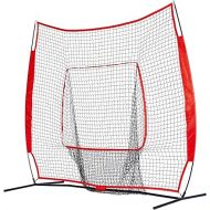 Baseball and Softball Practice Net 7×7ft Portable Hitting Batting Training Net with Carry Bag and Metal Frame