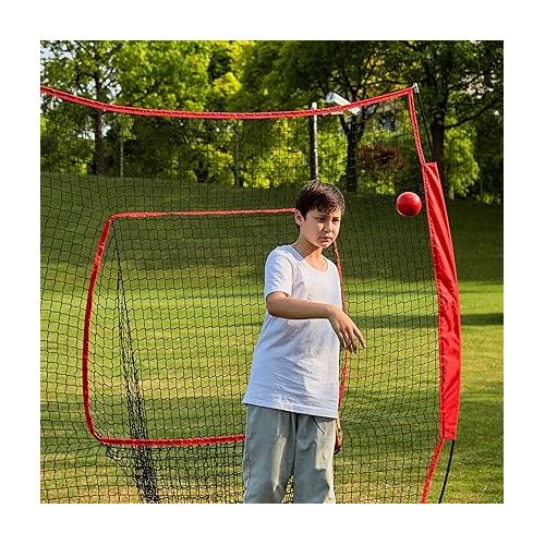  Baseball and Softball Practice Net 7×7ft Portable Hitting Batting Training Net with Carry Bag and Metal Frame