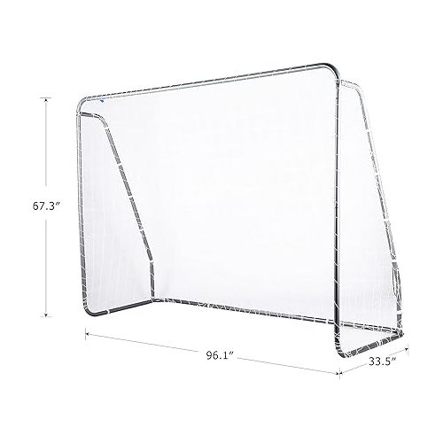  ZELUS Soccer Goal 8 x 5.6 ft, 2 in 1 Powder Coated Soccer Goal Frame with All Weather Net & Detachable Target Goal Net for improving Skills