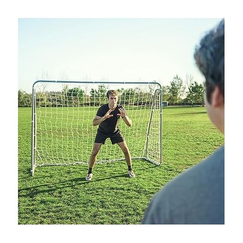  ZELUS Soccer Goal 8 x 5.6 ft, 2 in 1 Powder Coated Soccer Goal Frame with All Weather Net & Detachable Target Goal Net for improving Skills