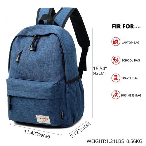  ZENBEFE Backpacks Light Weight Unisex School Backpack For Students Book bags Travel Rucksack Fits 15 Inch Laptop Backpack Dark Blue