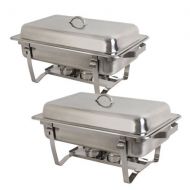 ZENY Zeny 2-Pack Full Size 8 Qt. Stainless Steel Chafing Dishes with Durable Frames
