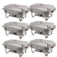 ZENY Zeny 6 Pack 8 Quart Stainless Steel Rectangular Chafing Dish Full Size Buffet Catering