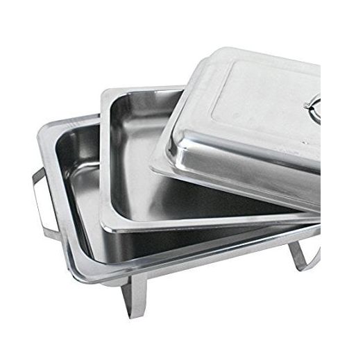  ZENY Zeny 6 Pack 8 Quart Stainless Steel Rectangular Chafing Dish Full Size Buffet Catering