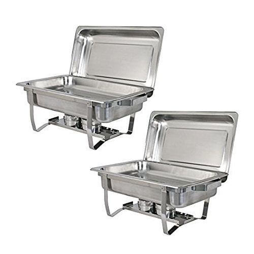  ZENY Zeny 6 Pack 8 Quart Stainless Steel Rectangular Chafing Dish Full Size Buffet Catering
