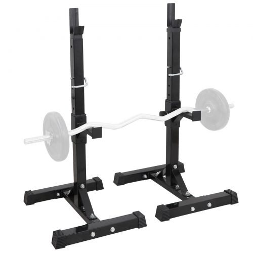  ZENY Zeny Pair of Adjustable Barbell Rack Stand Squat Bench Press Home GYM Weight Liftting Fitness Exercise