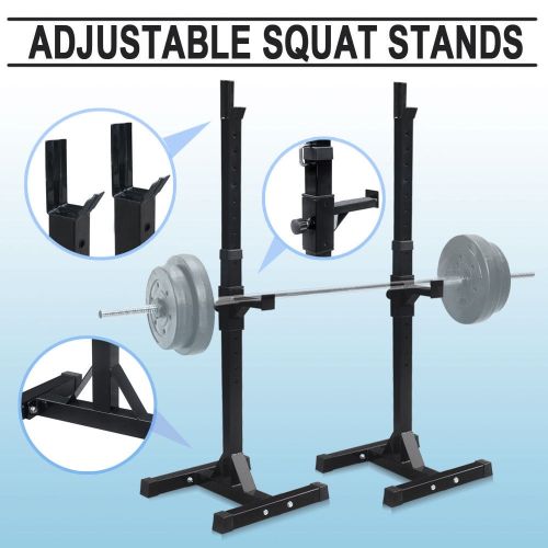  ZENY Zeny Pair of Adjustable Barbell Rack Stand Squat Bench Press Home GYM Weight Liftting Fitness Exercise