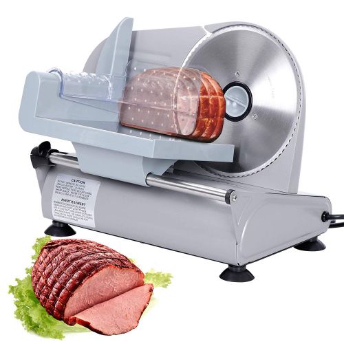  ZENY Zeny 7.5Commercial Stainless Steel Semi-Auto Meat Slicer, Cheese Food Electric Deli Slicer Veggies Cutter (#150W)