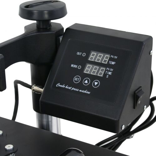  ZENY Zeny 5 in 1 Swing Away Heat Press Machine Digital Transfer For T-ShirtMugPlate Mug Hat Plate Cap