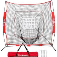 ZENY 7'×7' Baseball Softball Practice Net for Hiting and Pitching Batting Fielding, Baseball Cataching Net with Strike Zone Target