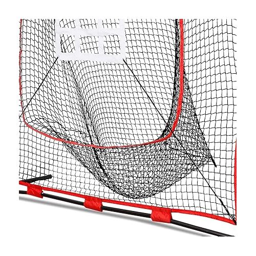  ZENY 7'×7' Baseball Softball Practice Net for Hiting and Pitching Batting Fielding, Baseball Cataching Net with Strike Zone Target