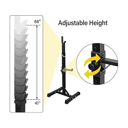  ZENY Adjustable Squat Rack Stand, Barbell Rack for Bench Press, Weight Lifting Rack for Home Gym Strength Training, Max Load 550LB