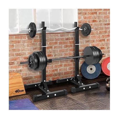  ZENY Adjustable Squat Rack Stand, Barbell Rack for Bench Press, Weight Lifting Rack for Home Gym Strength Training, Max Load 550LB