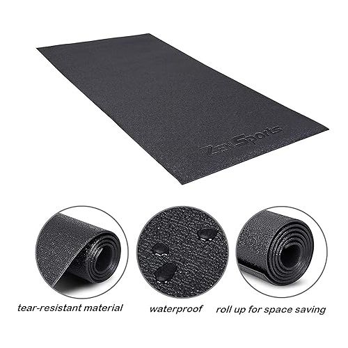  ZENY Exercise Equipment Mat Treadmill Mat 8x3 ft Floor Mat High Density Fitness Gym Mat for Indoor Bike Cycling Mat,Jump Rope Mat,Elliptical Mat,Hard Floor Carpet Protection Black