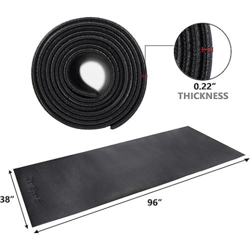  ZENY Exercise Equipment Mat Treadmill Mat 8x3 ft Floor Mat High Density Fitness Gym Mat for Indoor Bike Cycling Mat,Jump Rope Mat,Elliptical Mat,Hard Floor Carpet Protection Black