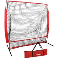 ZENY 5x5ft Portable Baseball & Softball Net, Practice Hitting and Pitching Net with Bow Frame, Carry Bag, Baseball Backstop Screen Equipment, Great for Kids, Adutls