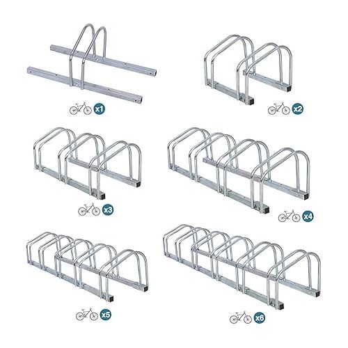  ZENY 1-6 Bike Rack Bicycle Floor Parking Stand for Mountain Bike Road Bike Indoor Outdoor Garage Adjustable Bicycle Storage Organizer Stand