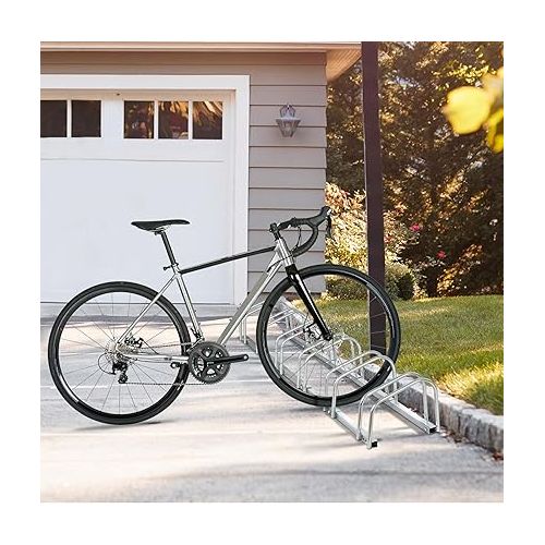  ZENY 1-6 Bike Rack Bicycle Floor Parking Stand for Mountain Bike Road Bike Indoor Outdoor Garage Adjustable Bicycle Storage Organizer Stand