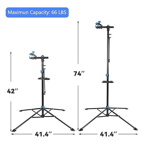  ZENY Adjustable Bike Repair Stand, Shop Home Bicycle Mechanic Maintenance Rack, Portable Quick Release Bicycle Maintenance Workstand