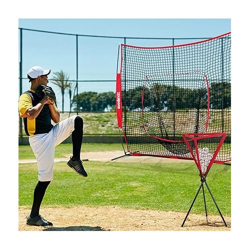  ZENY Baseball Softball Ball Caddy Stand for Batting Pitching Practice Training Baseball Holders w/Carry Bag for Hitting Batting Pitching Practice