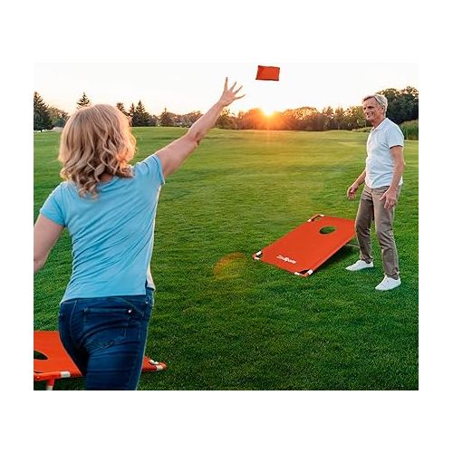  ZENY Portable PVC Framed Cornhole Set with 8 Bean Bags and Carry Bag 3x2-feet, Lightweight Corn Hole Boards for Outdoor Indoor Play