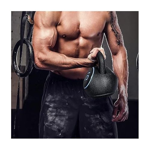  ZENY 3-Piece Kettlebell Set with Storage Rack Heavy Duty Concrete Kettle Bells 5 lbs 10 lbs 15 lbs for Weightlifting, Strength & Core Training Home Gym Equipment