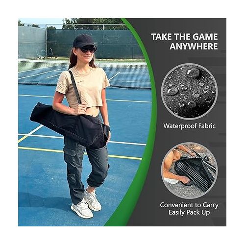  ZENY Portable Pickleball Net Set System with Metal Frame and 22FT Regulation Size Pickball Net with Carry Bag for Backyard, Driveways, Outdoor Game