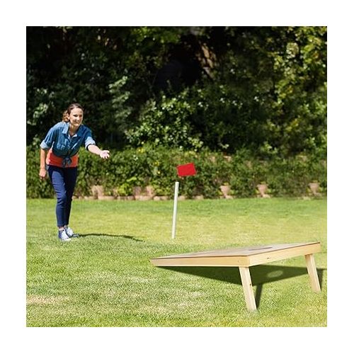  ZENY Portable Cornhole Set Regulation Size Outdoor Yard Cornhole Game 2 Wooden Cornhole Boards 8 Corn Hole Toss Bags with Travel Carrying Bag