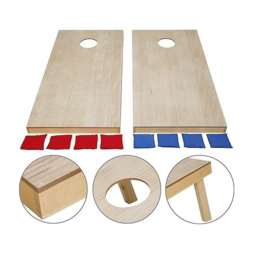  ZENY Portable Cornhole Set Regulation Size Outdoor Yard Cornhole Game 2 Wooden Cornhole Boards 8 Corn Hole Toss Bags with Travel Carrying Bag