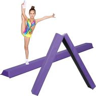 ZENY 6ft Folding Gymnastics Balance Beam Foam Floor Balance Beam Bar with Anti-slip Base Walking Beams Home Gymnastics Equipment for Kids Adults