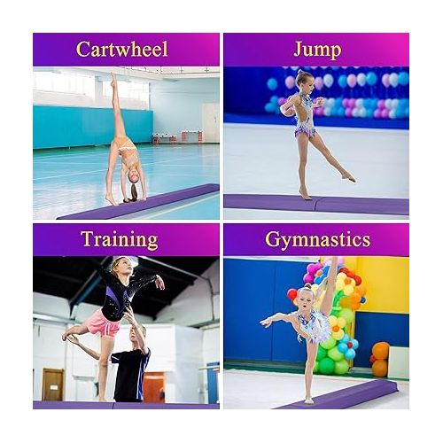  ZENY 6ft Folding Gymnastics Balance Beam Foam Floor Balance Beam Bar with Anti-slip Base Walking Beams Home Gymnastics Equipment for Kids Adults