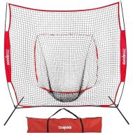 ZENY 7'×7' Baseball Softball Practice Net Hitting Batting Catching Pitching Training Net w/Carry Bag & Metal Bow Frame, Baseball Training Equipment