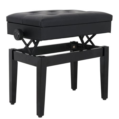  ZENY Height Adjustable Concert Duet Piano Bench Stool with Storage Leather Padded Keyboard Storage Seat