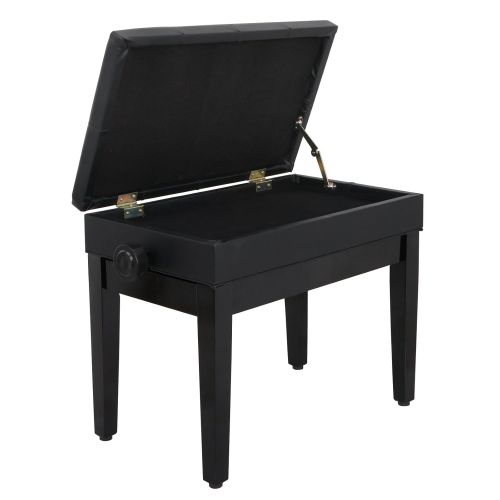  ZENY Height Adjustable Concert Duet Piano Bench Stool with Storage Leather Padded Keyboard Storage Seat