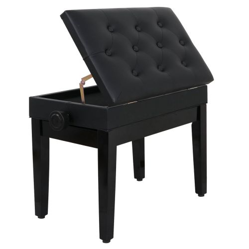 ZENY Height Adjustable Concert Duet Piano Bench Stool with Storage Leather Padded Keyboard Storage Seat