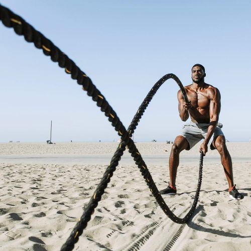  ZENY Battle Rope 1.5 Diameter 100% Poly Dacron 30ft Length Workout Exercise Rope Undulation Core Strength Training Equipment Conditioning Rope