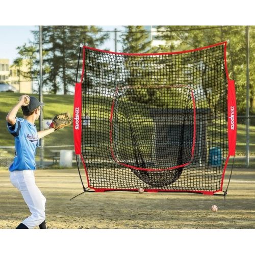 ZENY 7×7 Baseball Softball Practice Net Hitting Batting Catching Pitching Training Net w/ Carry Bag & Metal Bow Frame, Baseball Equipment with Carry Bag