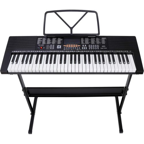  [아마존베스트]ZENY 61-Key Portable Electric Keyboard Piano with Built In Speakers, LED Screen, Headphones, Microphone, Piano Stand, Music Sheet Stand and Stool