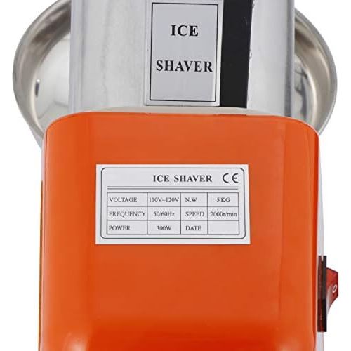  [아마존베스트]ZENY Ice Crushers Machine Electric Snow Cone Maker Stainless Steel Shaved Ice Machine 145lbs Per Hour (Orange)