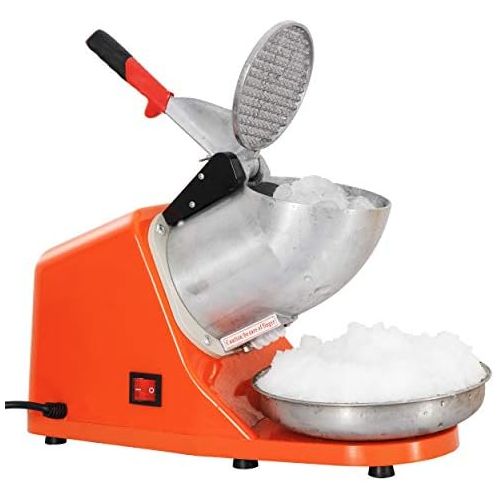  [아마존베스트]ZENY Ice Crushers Machine Electric Snow Cone Maker Stainless Steel Shaved Ice Machine 145lbs Per Hour (Orange)