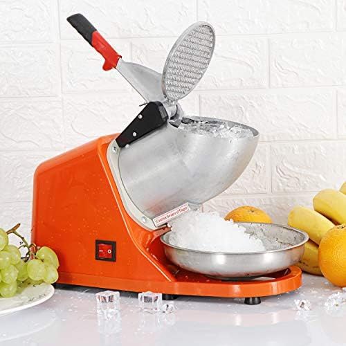  [아마존베스트]ZENY Ice Crushers Machine Electric Snow Cone Maker Stainless Steel Shaved Ice Machine 145lbs Per Hour (Orange)