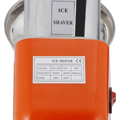  [아마존베스트]ZENY Ice Crushers Machine Electric Snow Cone Maker Stainless Steel Shaved Ice Machine 145lbs Per Hour (Orange)