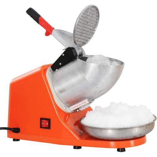  [아마존베스트]ZENY Ice Crushers Machine Electric Snow Cone Maker Stainless Steel Shaved Ice Machine 145lbs Per Hour (Orange)