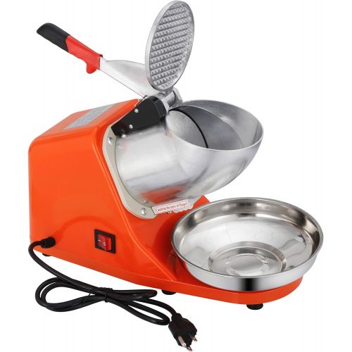  [아마존베스트]ZENY Ice Crushers Machine Electric Snow Cone Maker Stainless Steel Shaved Ice Machine 145lbs Per Hour (Orange)