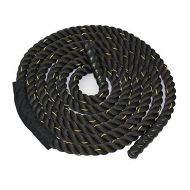 ZENY Black 1.5/ 2 Width Poly Dacron 30/40/50ft Length Heavy Battle Rope Jump Workout Training Undulation Rope Gym Fitness Exercise Rope