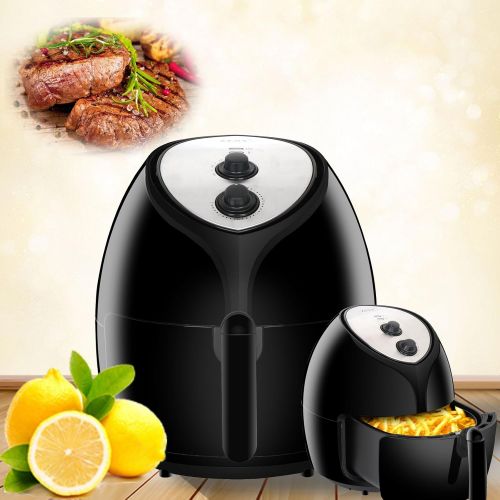  ZENY 5.8 Quart XL Capacity Electric Air Fryer for Oil-Less Healthy Cooking wRecipes, Cookbook, Dishwasher Safe Parts