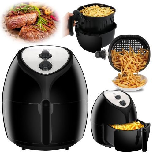  ZENY 5.8 Quart XL Capacity Electric Air Fryer for Oil-Less Healthy Cooking wRecipes, Cookbook, Dishwasher Safe Parts