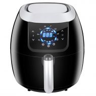 ZENY 1800W 5.8QT Electric Digital Air Fryer LCD Touch Screen Control, 8 Preset Settings, Non-Stick Coating，With Recipe Books - Black