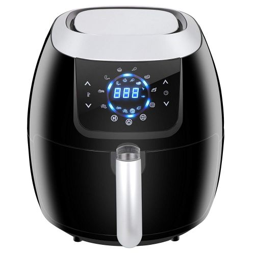  ZENY 1800W 5.8QT Electric Digital Air Fryer LCD Touch Screen Control, 8 Preset Settings, Non-Stick Coating，With Recipe Books - Black